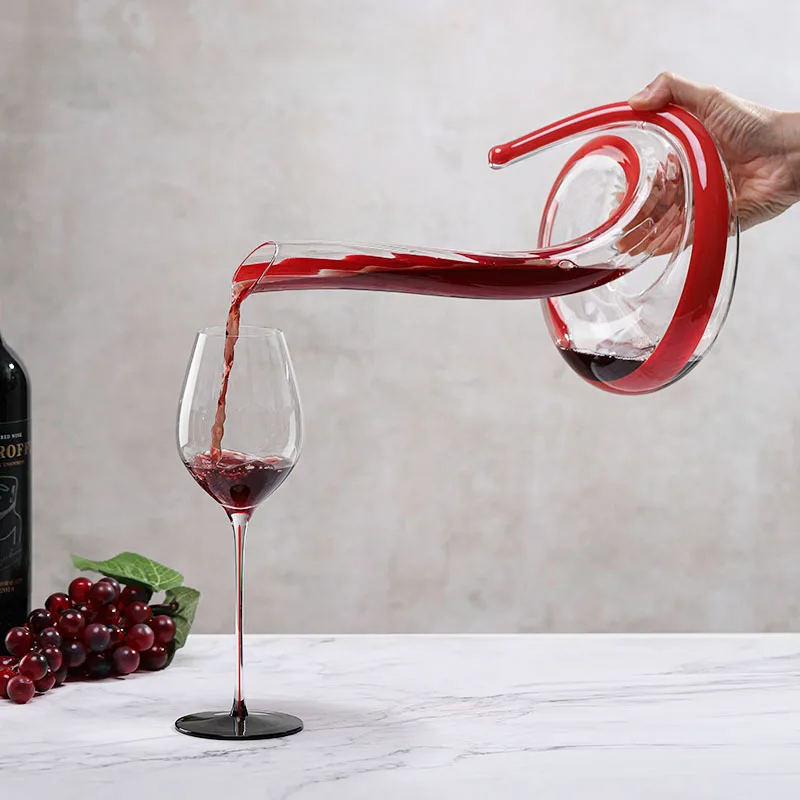 Artificially Blown Snake-shaped Glass Decanter Wine Separator Barware Household Wine Dispenser 1000ml Senior Decanter Set