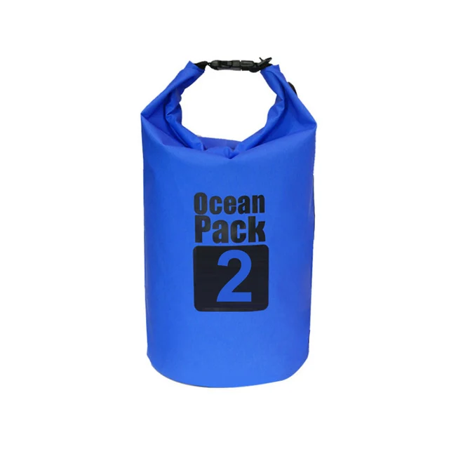 PVC Waterproof Bag 5L 10L 20L Outdoor Swimming Bag Diving Compression Storage  Dry Bag For Man Women Kayaking Backpack Blue 2L