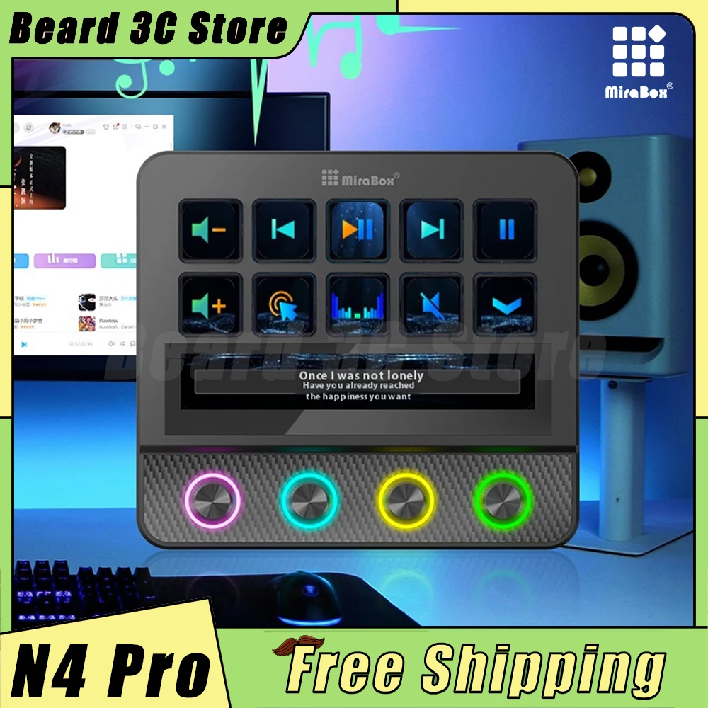 Keypad Visual MBOX N4 Pro Streamdeck Mirabox Mini Keypad 10-Key Visual Macro Live ...