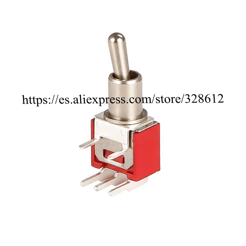 

100PCS SMTS-102-2C3 ON-ON SMTS-103-2C3 ON-OFF-ON Toggle switch SPDT 3 pin small rocker arm switch Power button switch