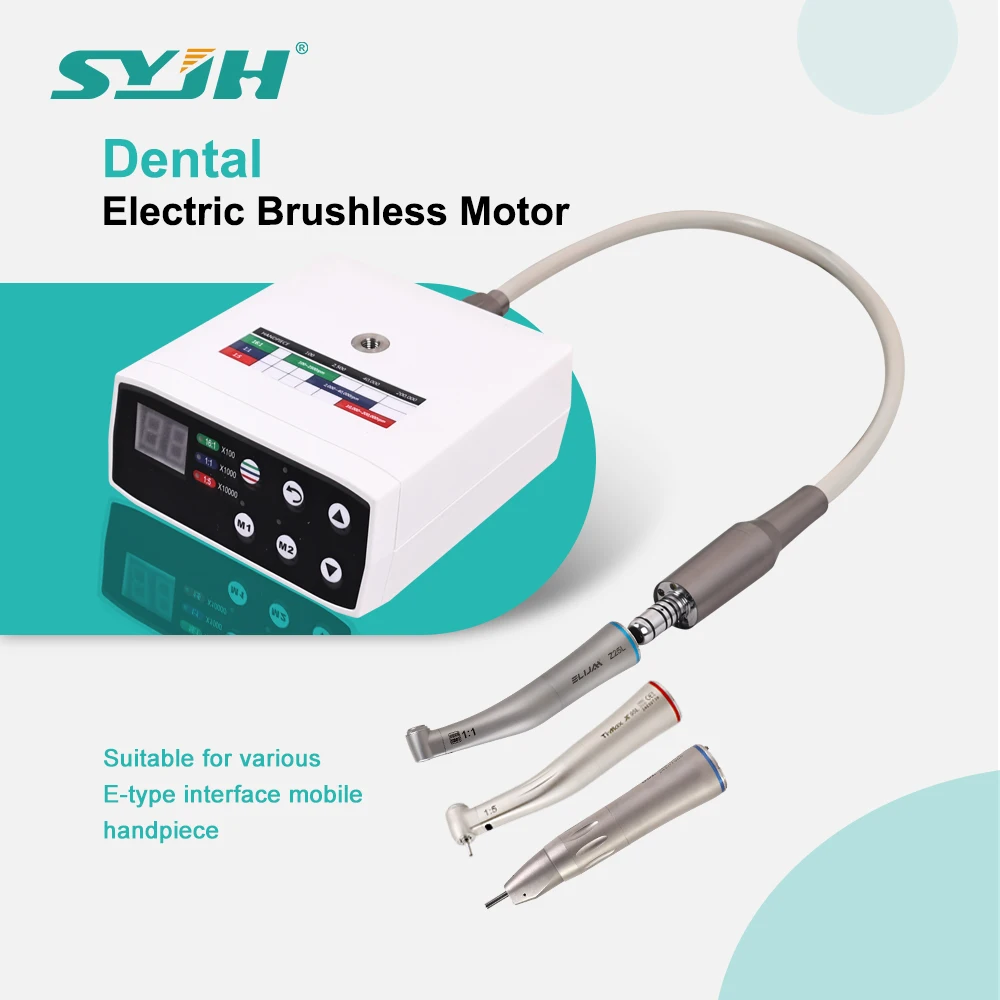 Micromotor Dental sin escobillas, pieza de mano de fibra óptica de baja velocidad, Motor eléctrico creciente, equipo de odontología de contraángulo tipo E