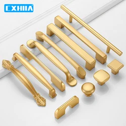 CXHIIA Wardrobe Handle Hardware Wardrobe Door Handle Cabinet Handle Aluminum Alloy Light Luxury Gold Drawer Cabinet Handle