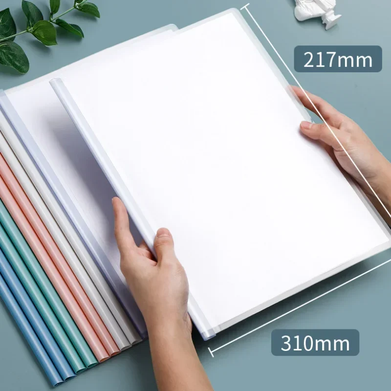 File Folder File Holder 10 Pcs A4 Solid Colored Drop-shaped Transparent File Folder Waterproof Thickened Examination Paper Files Organizer