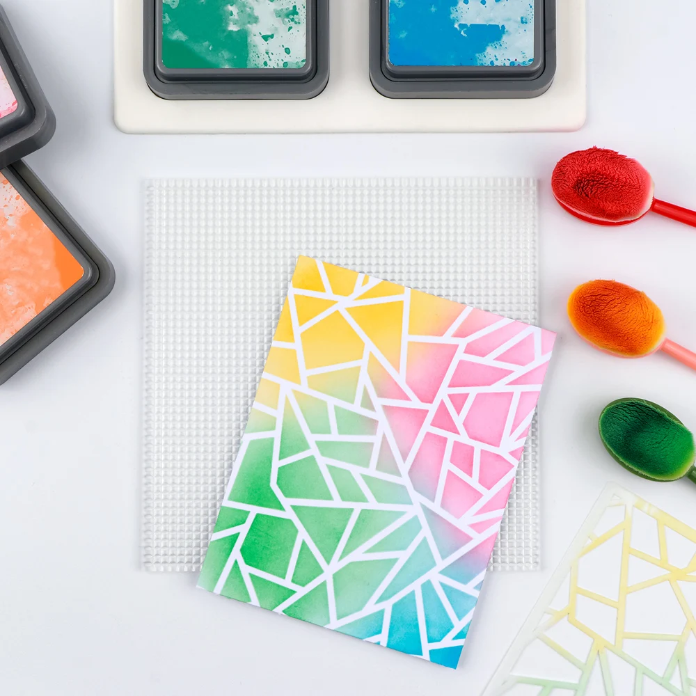 Low tack sticky mat with grid for stamping stenciling ink blending clear photopolymer craft low tacky mat