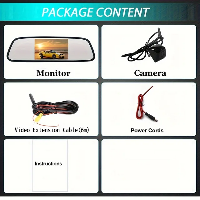 Kit Caméra De Recul Filaire- Pour Voiture, Camion, Fourgonnette, Pickup