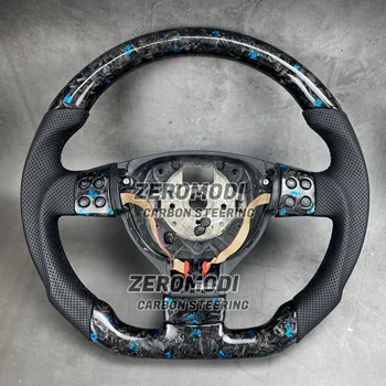 100% Real Carbon Fiber Steering Wheel with Leather for VW Volkswagen Golf 5 GTI, Passat, Maiteng, and Touran (No Paddle)