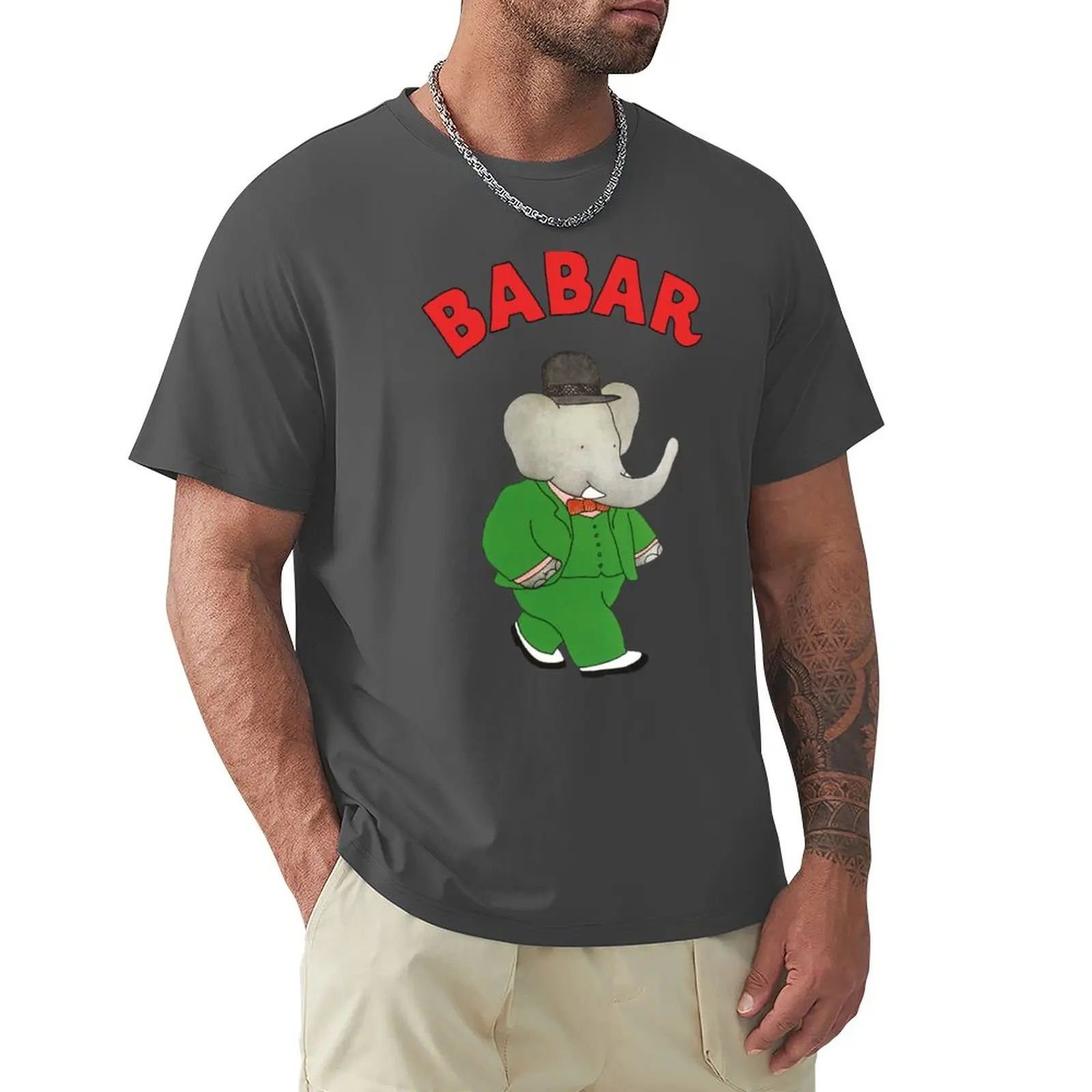 Babar The Elephant T-Shirt Sweat Shirt T-Shirt Oversize T-Shirt Anime T-Shirt Uomo
