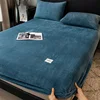 Warm Plush Fitted Sheet Elastic Mattress Cover Velvet Bed Cover Full Set Winter Soft Family Double Bed Bedding 120/150/180x200cm 4