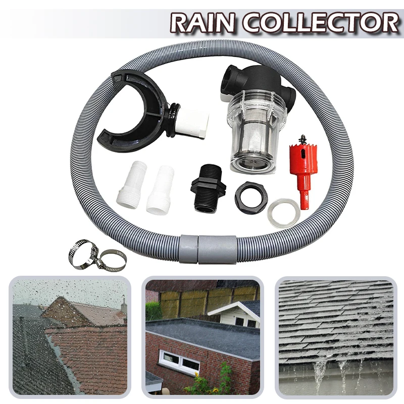 

Rain Storage Barrel Collector Rain Diverter Roof Rainwater Collector Roof Water Collection Rubber Hose Connection Adapter