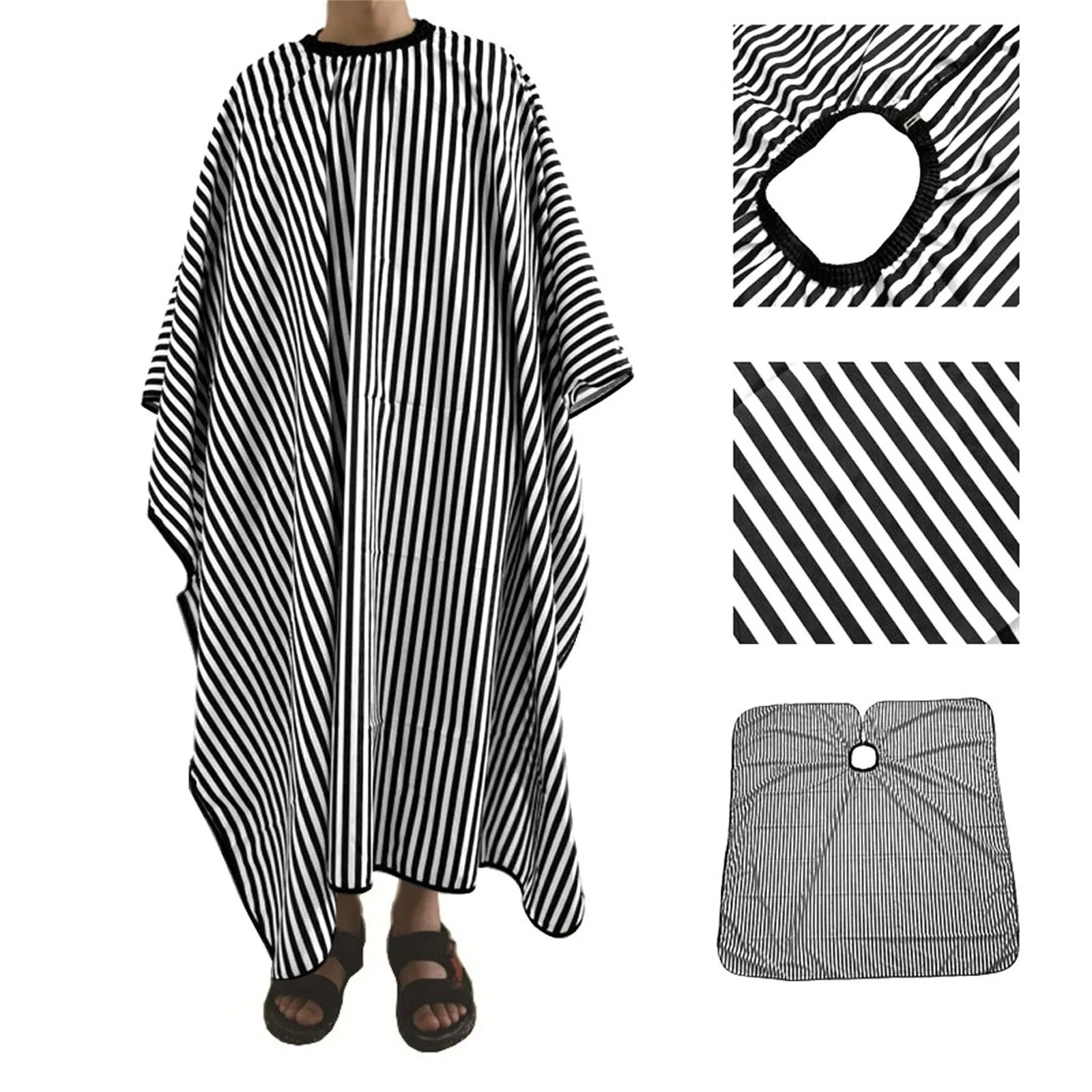 Stripe Hairdressing Gown Hair Cutting/Barbers Cape