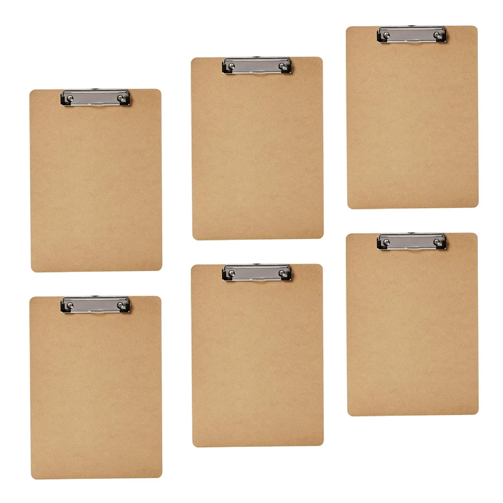 6x A4 Clipboard Retractable Hanging Loop Paper Holder File Folder Hardboard with Low Profile