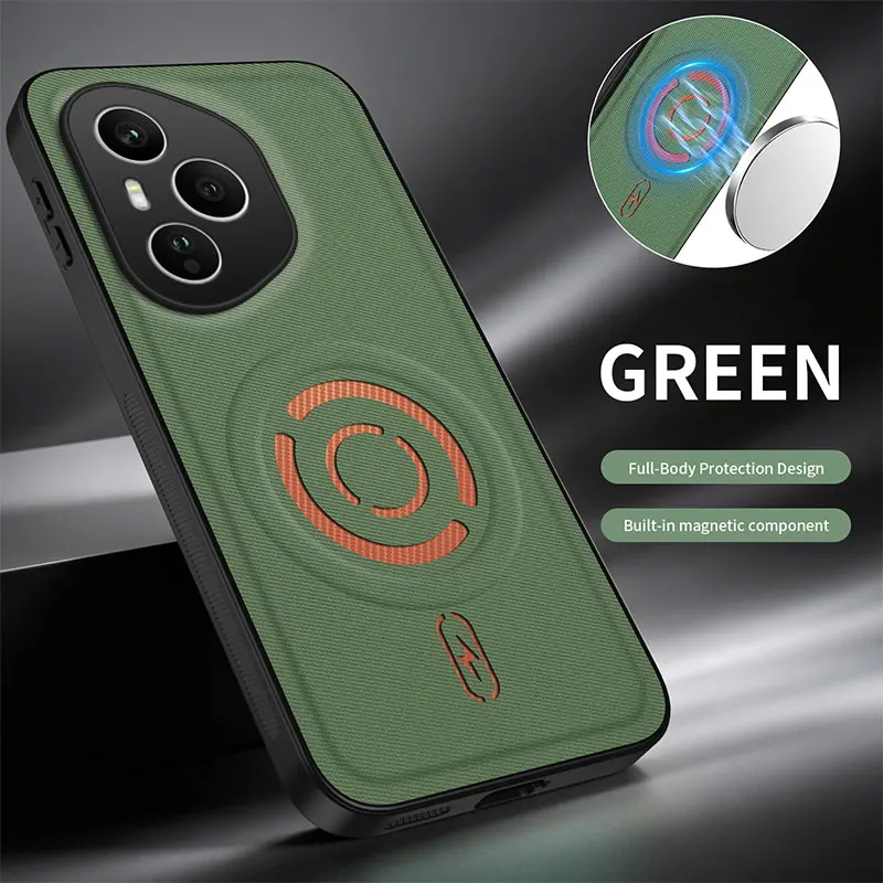 Magsafe Magnetic Solid Color TPU & PU Leather Phone Case