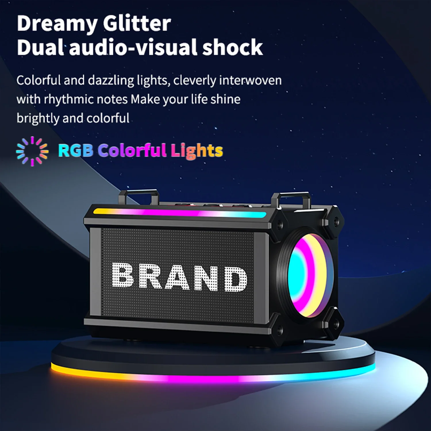 High-power Bluetooth Speakers Portable Outdoor Subwoofer 3D