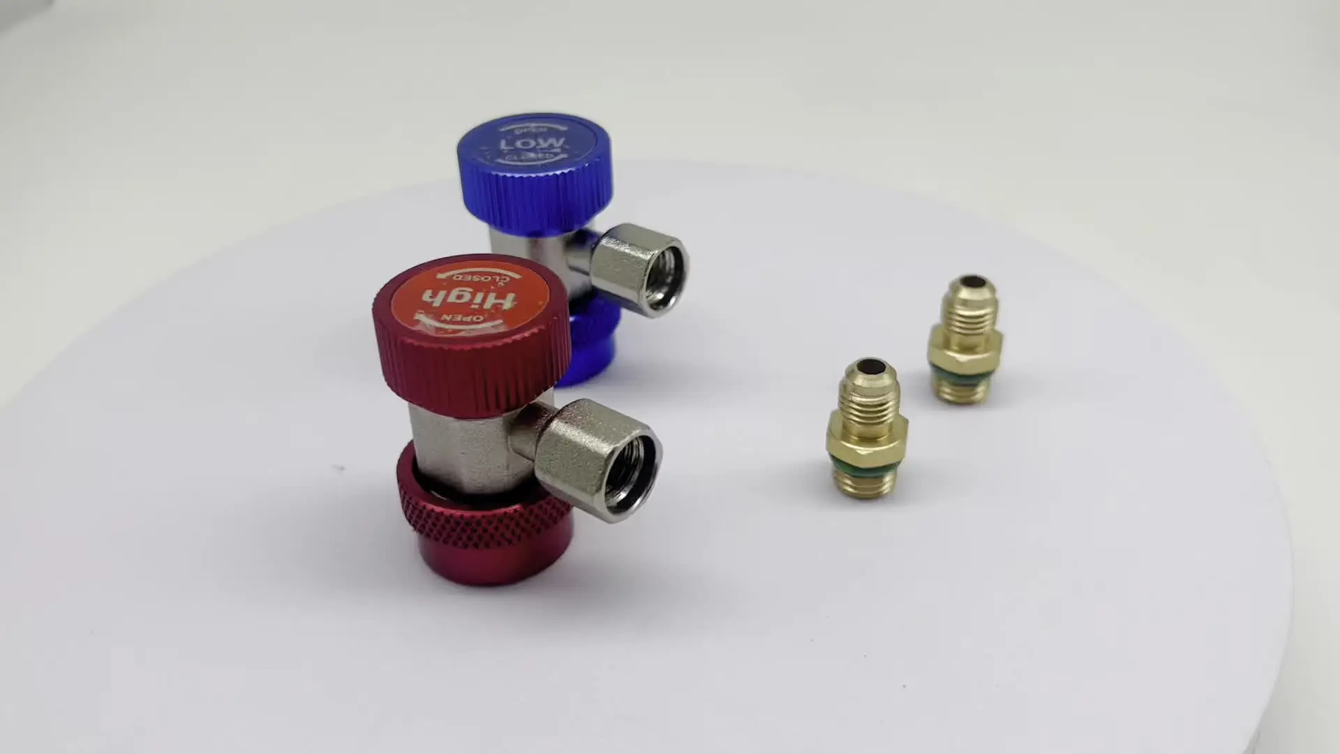 R134A Adapterfittingen, Verstelbare R134a Snelkoppeling Connector Hoog/Laag, AC Freon Manifold Gauge Slang Conversie kit, 1/4 SAE HVAC met 1/4 ''Vrouwelijke 1/2 Mannelijke Messing Adapter