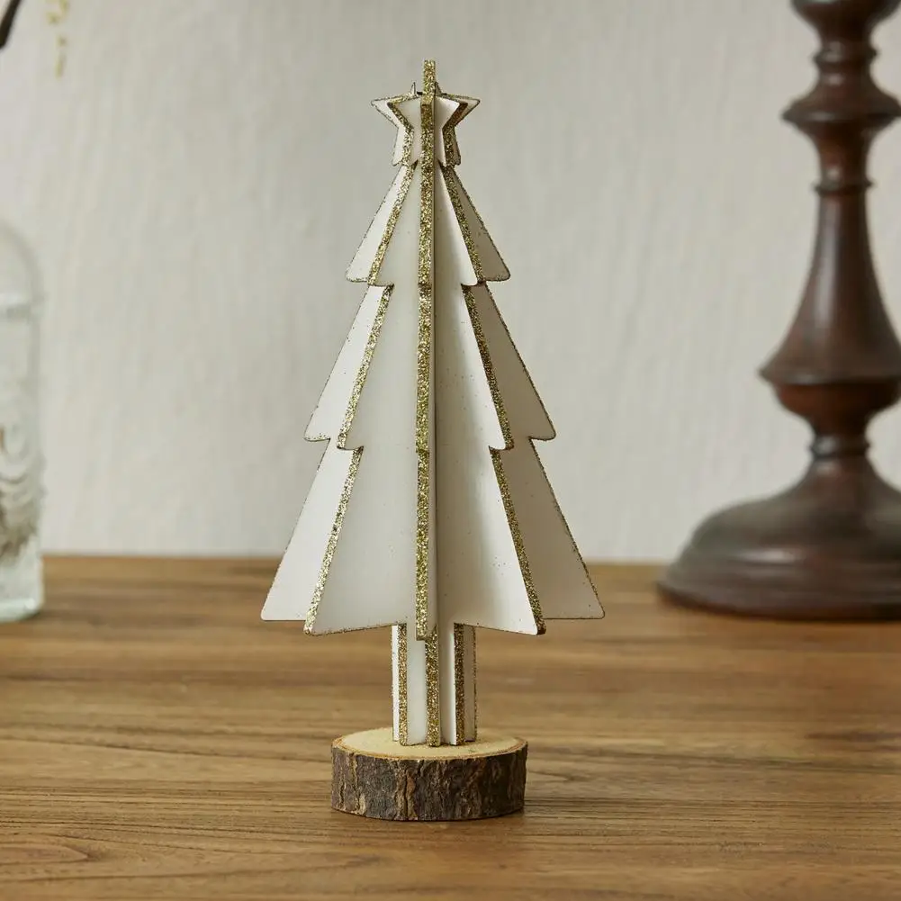 Shelf Christmas Ornament Mini Wooden Christmas Tree Wooden Tree Tabletop Ornaments for Home Farmhouse for Office