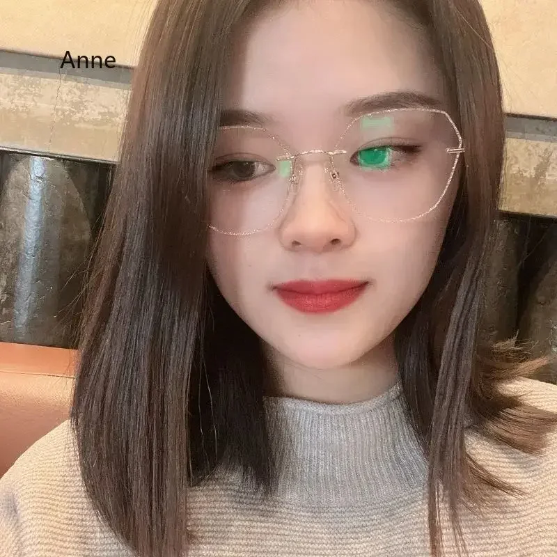 Metal Trimmed Frameless Reading Glasses Women's Anti Blue Light Exquisite and Elegant Presbyopia Glasses +1.0 To + 4.0 gafas 4