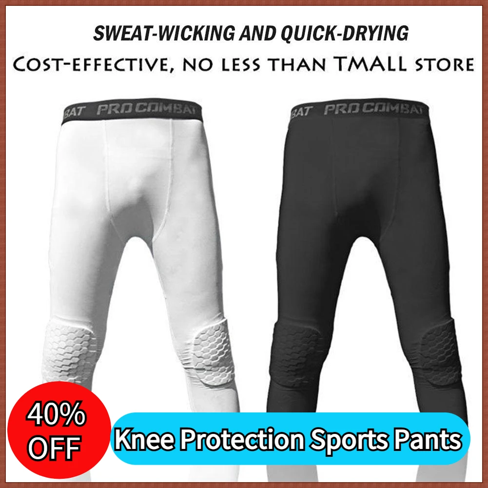 Athletic Compression Pants with Knee Pads 1