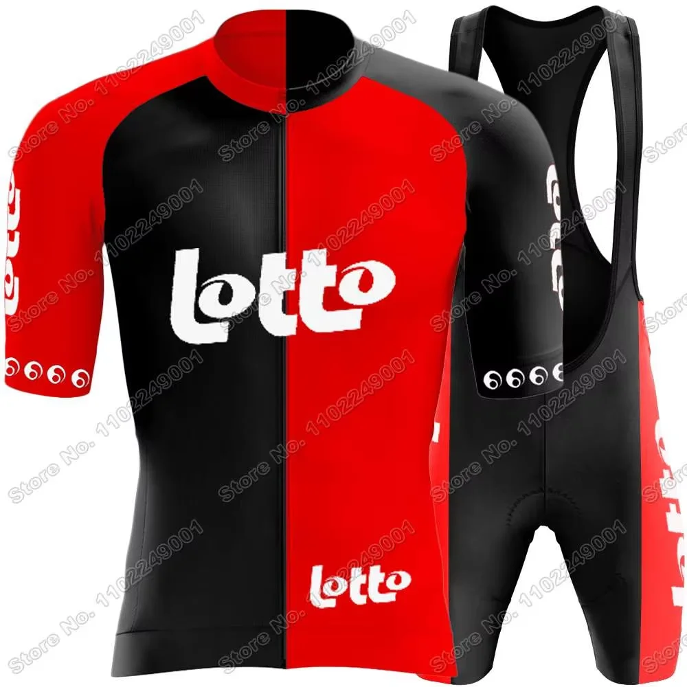 2025 Team Lotto Cycling Jersey Set Belgium Cycling Clothing Men's