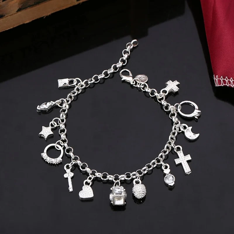 アクセサリー CROSSING STAR & MOON BRACELET Moon & Stars Layered Bracelet: Zircon Celestial Charm