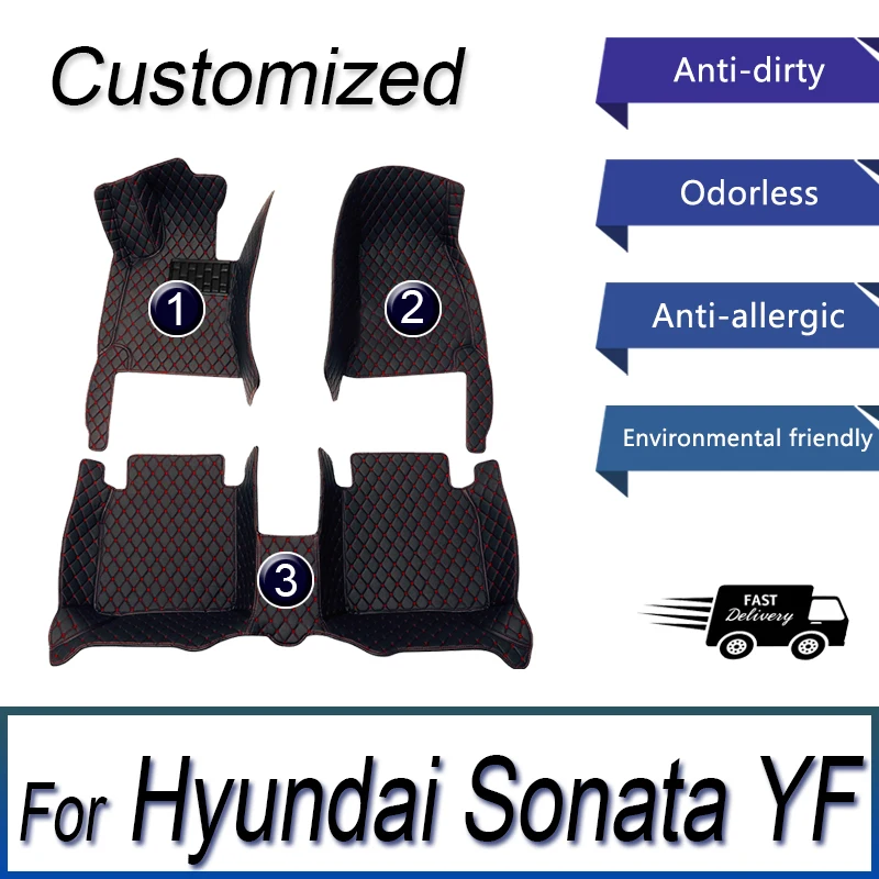 

Для Hyundai Sonata YF 2014 2013 2012 2011 Автомобильные Коврики интерьерный Стайлинг пользовательские водонепроницаемые чехлы кожаные коврики украшение