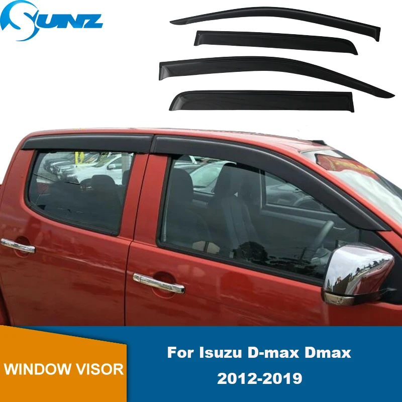 Lot De 4 Déflecteurs D'air Pour Isuzu D-Max 2007-2017 - Protection Contre Pluie Et Vent - Noir