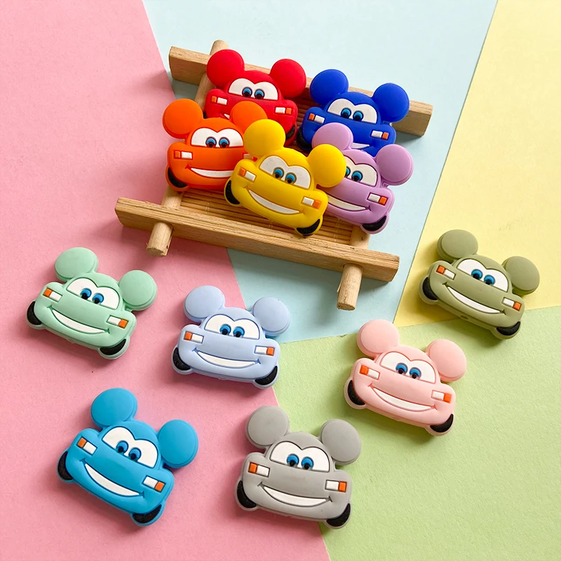 Silicone Teeth Food Grade Mini Silicone Car Baby Cartoon Tooth Beads for DIY Necklace Chain Accessories 10pcs teething toys silicone teething toys baby teething toys silicone beads silicone teether silicone teething beads