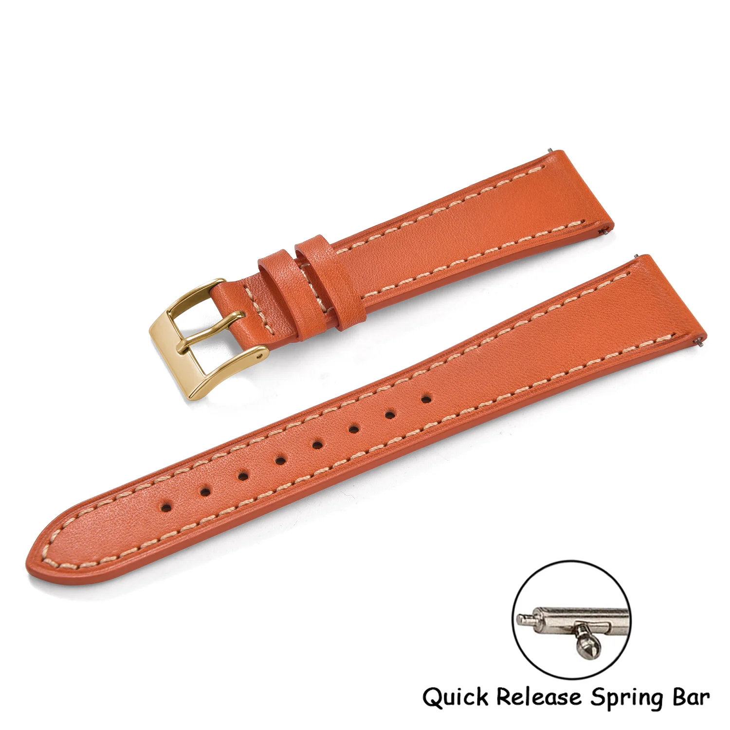 Universal Retro Leather Watch Band - Quick Release Strap