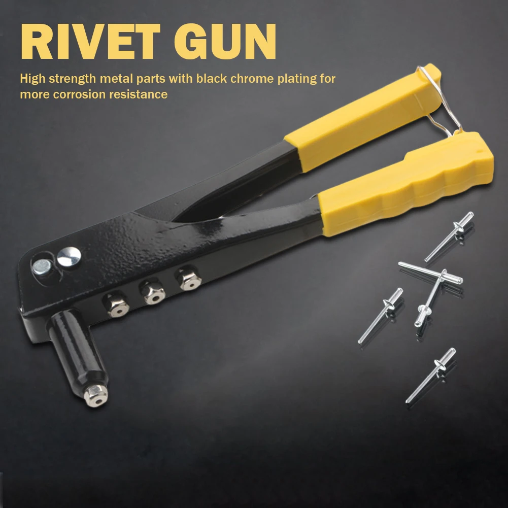 Rivet Gun Rivet Nut Tool Rivet Gun Set Heavy Duty Pop Rivet Gun 50Pcs Blind Rivets Assortment Kit Removable Labor-saving Hand Riveter for Metal Automotive