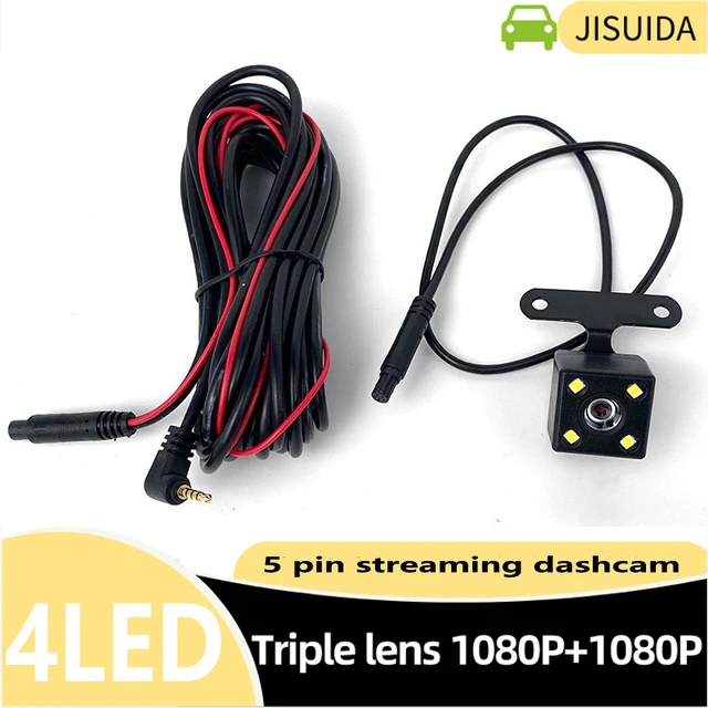 5Pin Car Mounted Car DVR 4LED Rear View Camera 170° Motor Vehicle Mirror Dash Cam DVR Rear View Camera 2.5mm Waterproof