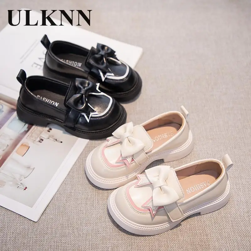 ULKNN Spring Footwears For Girls Children's Leather Shoes Fashion Solid Color Kids Summer Princess Party Shoes 23-33 Flats