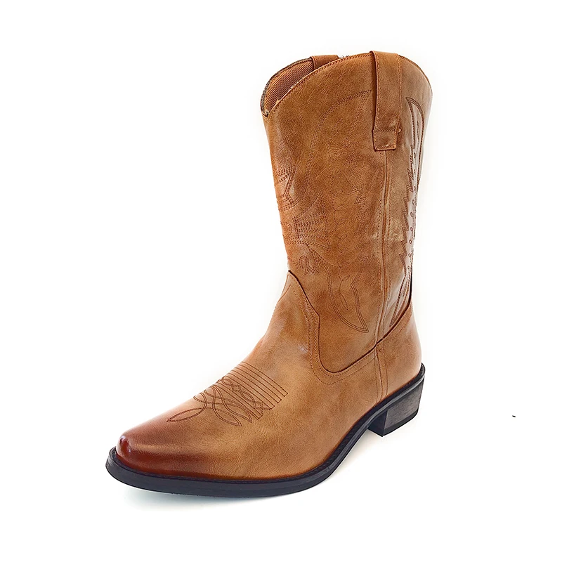 English Style Men's Chelsea Boots Pointed Tips Trendy Brown Work Boots High-end Banquet Dress Boots for Men‘s Free Delivery