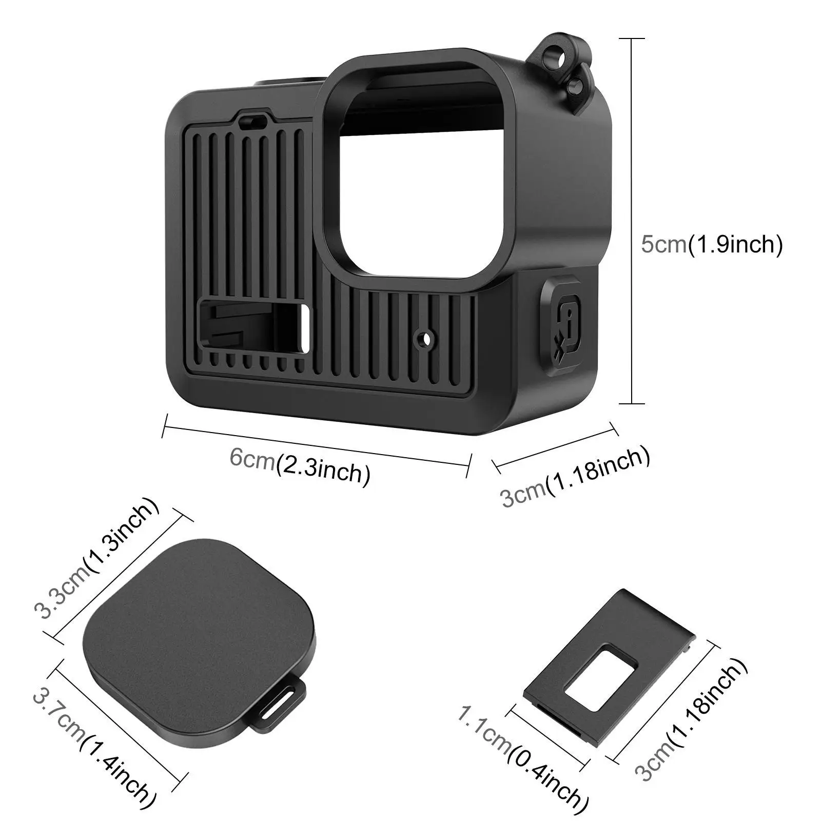For GoPro HERO 4K 2024 PULUZ Silicone Protective Case Side Interface Cover with Wrist Strap & Lens Cover