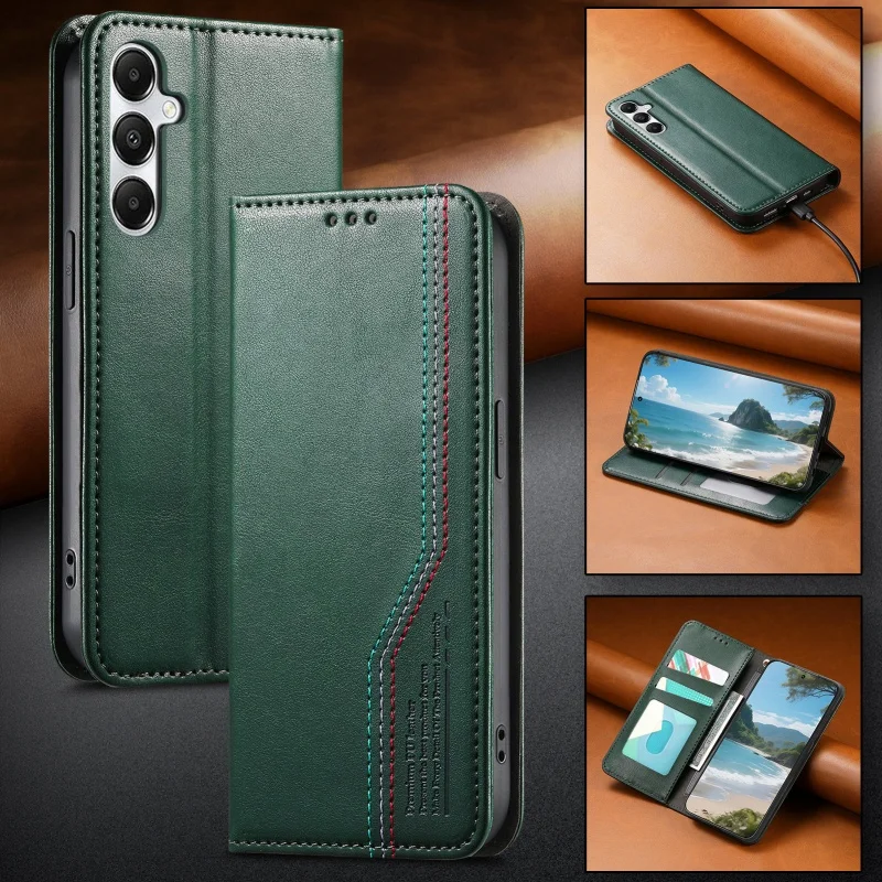 Magnetic Leather Wallet Card Phone Case with Stylish Design