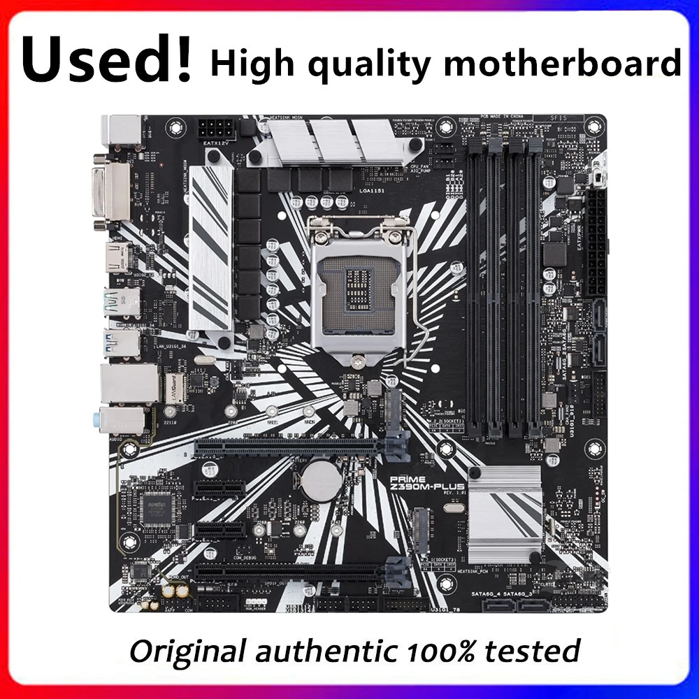 Per Prime Z390M-Plus Originale Usato Desktop Intel Z390 64Gb Ddr4 Scheda Madre Lga 1151 I7/I5/I3 Usb3.0 Sata3
