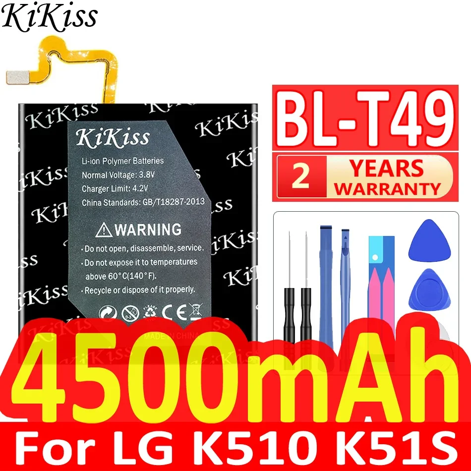 

KiKiss Battery for LG K510, K51S,K41S LM-K51 LM-K410BMW, LM-K510BMW, LM-K510HM Q730M BL-T49 BL T49 4500mAh Batteries + Tools