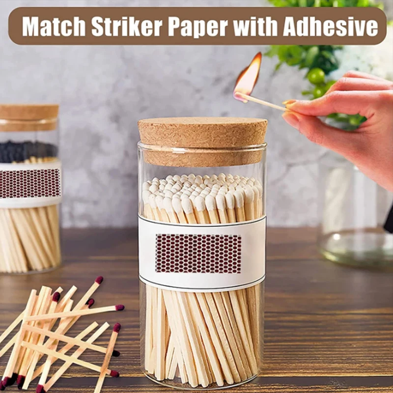 Matchstick Striker Sticker DIY Rectangle Adhesive Matches Skin Flame Paper Phosphorus Sheet for Aromatherapy Candle match striker