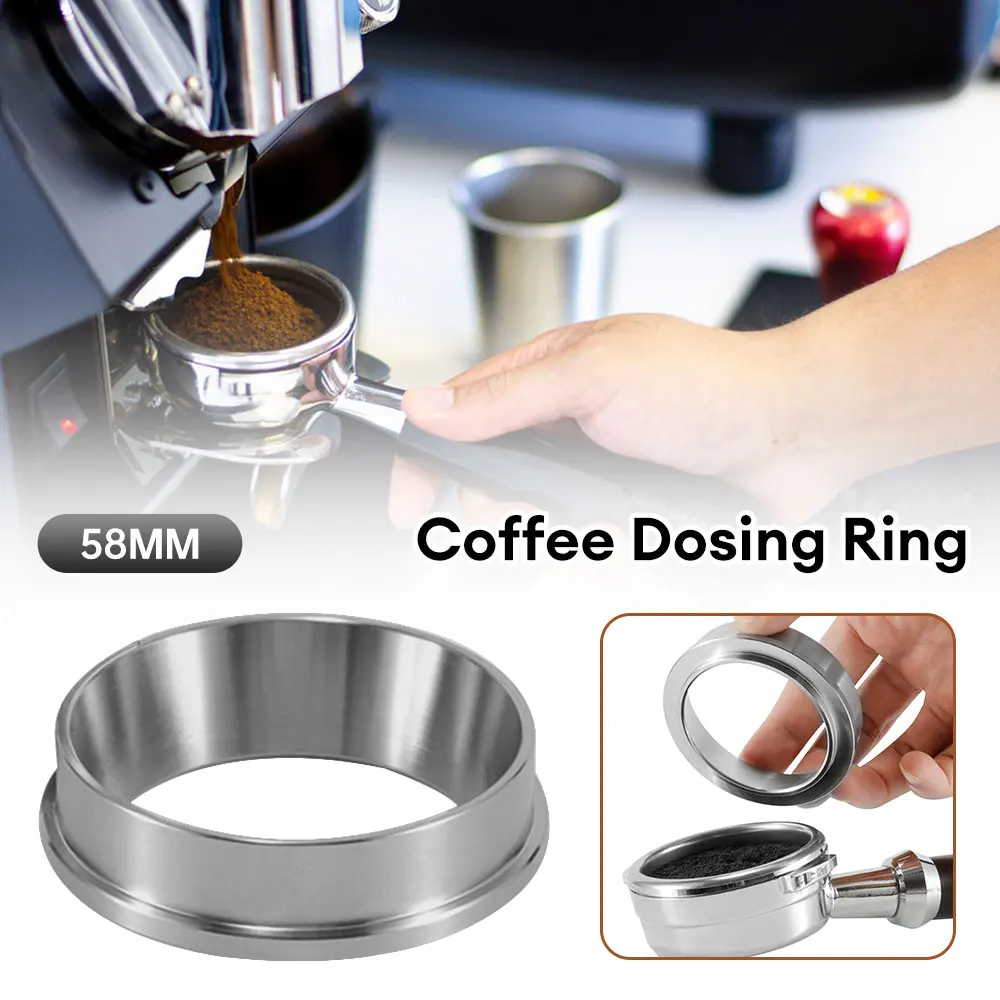 

58mm Stainless Steel Dosing Ring Brewing Bowl Coffee Powder for Espresso Barista Funnel Coffee Dosing Ring Barista Tools