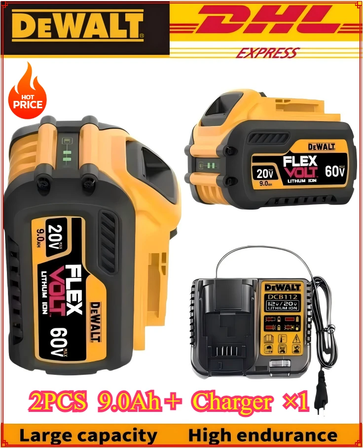 TOP RATED DEWALT 60V 9Ah Battery ｜Compatible with DCB204-206/609/184/200｜Genuine & High Capacity dewalt flexvolt battery