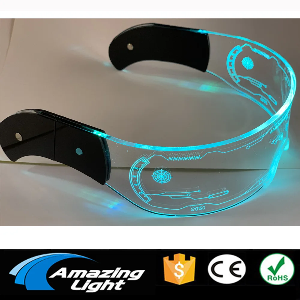 

Toy Glowing Glasses LED Colorful Acrylic Glasses Cool Technology Props Atmosphere Dance Party Cheer Nightclub Glasses Party Bar
