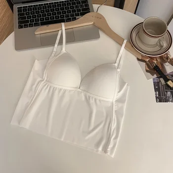 قطع علوية قصيرة من Beauty Back لعام 2025 محبوكة مثيرة بدون ظهر على الطراز الكوري حمالة صدر عصرية للسيدات من الحرير الجليدي الصلب 5