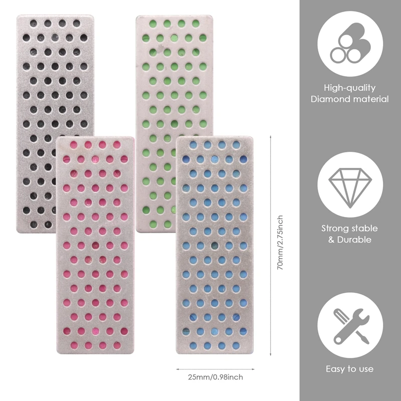 4 Pcs Set Diamond Sharpening Stone Portable For Skiing Ice Snowboard Ski Edges Skiing Accessories Knife Sharpener