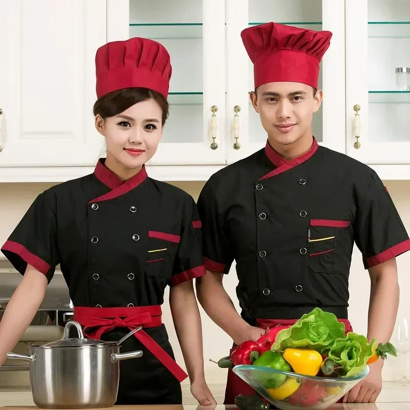 

Wear Clothes Cook Quality Hotel Chef Uniform Tooling Restaurant Short-sleeved Service Tops Working Summer High men Work