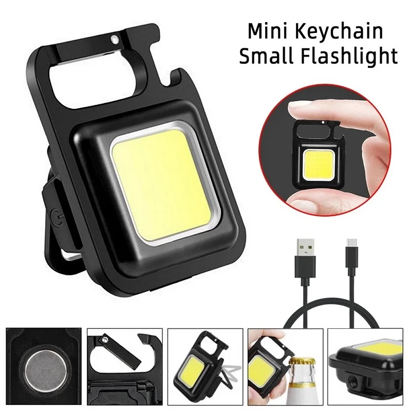 

COB Portable Lamp New Keychain Mini Flashlight Outdoor Mini Searchlight Camping Strong Magnetic Work Light Emergency lights