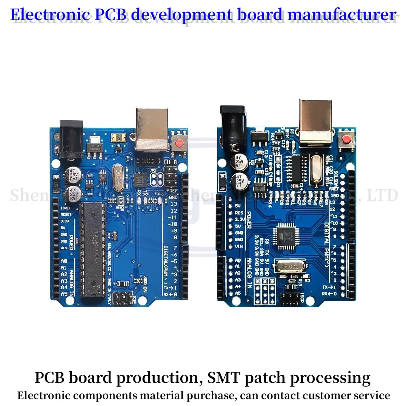 개발 보드 및 USB 케이블, R3 MEGA328P 칩, CH340, CH340G, ATMEGA16U2, MEGA328P