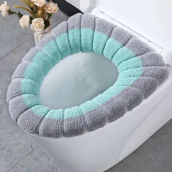1pcs Thicker Bathroom Toilet Seat Cover Pads Soft Comfortable Toilet Seat Cushion Cover Stretchable Toilet Seat Warmer Easy Inst 1