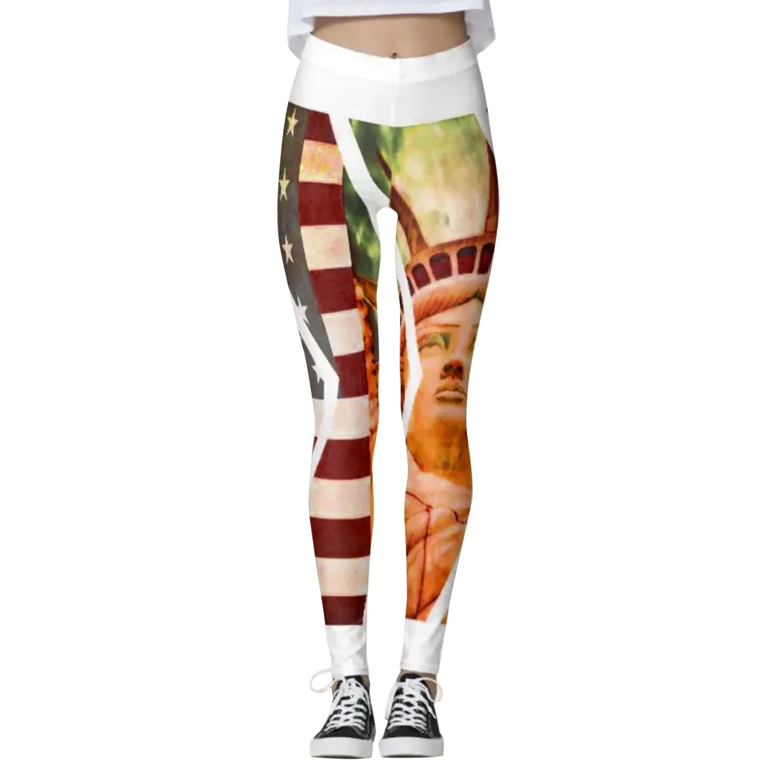 Fashion Women American Flag Stripe Star 