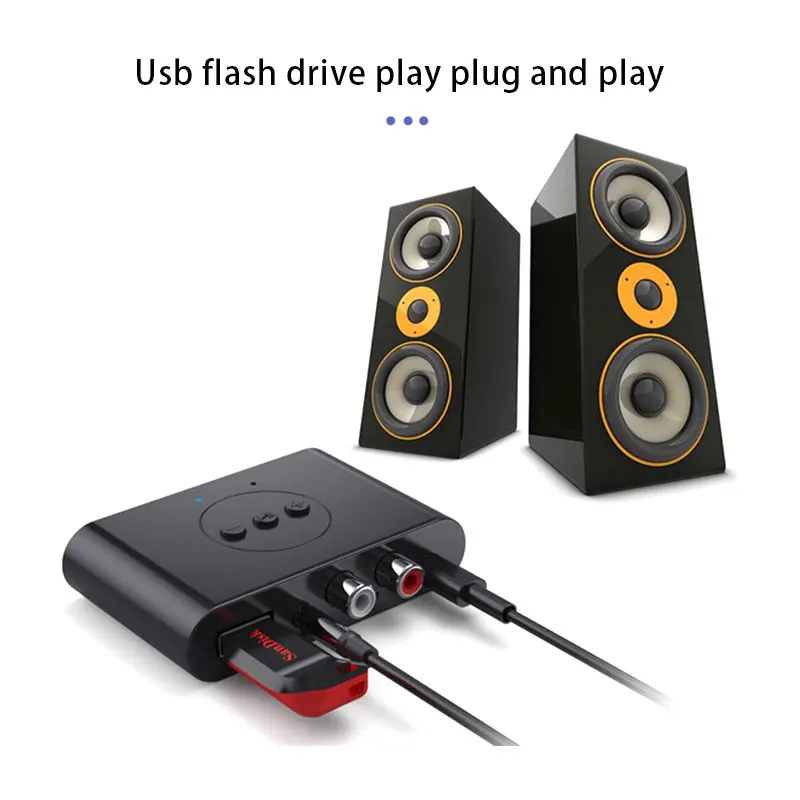 Car Accessories Bluetooth 5.0 Receiver Transmitter Wireless 3.5mm AUX NFC To 2 RCA Audio Adapter