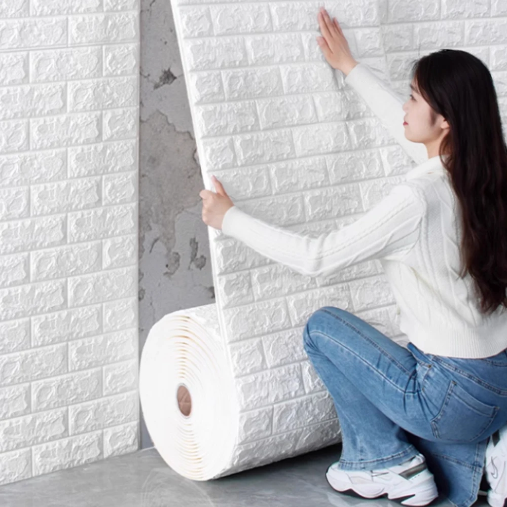 Self Adhesive Wallpaper 3D PVC Self-adhesive Bedroom Living Room Decoration 70cmx1/2/3/5/10m Wall Background wall Home self adhesive wallpaper