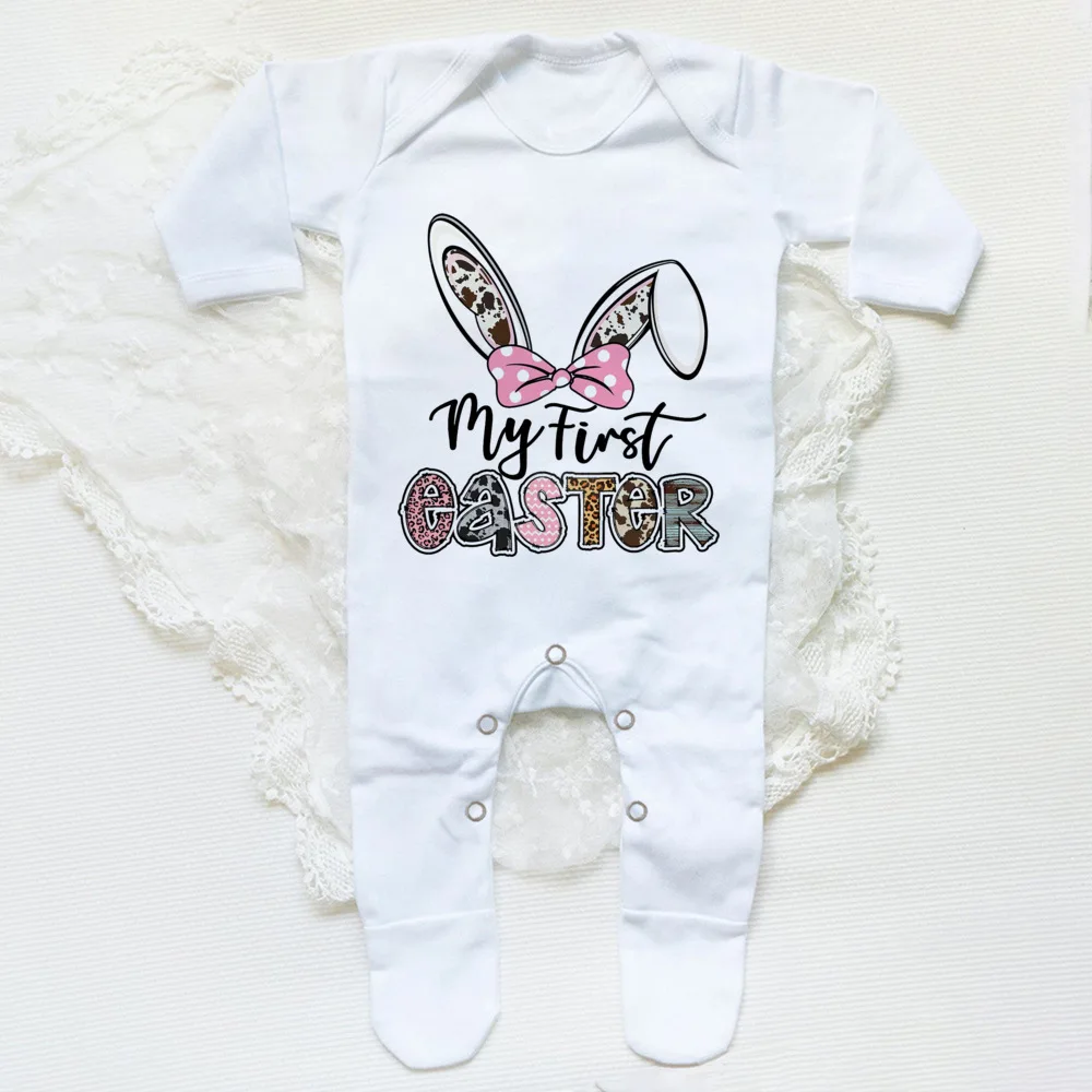 My First Easter Print  Baby Sleepsuit Newbron Babygrow Sleepsuit Baby Girl/ Boy Clothing Infant Easter Day Present  Bodysuits 4