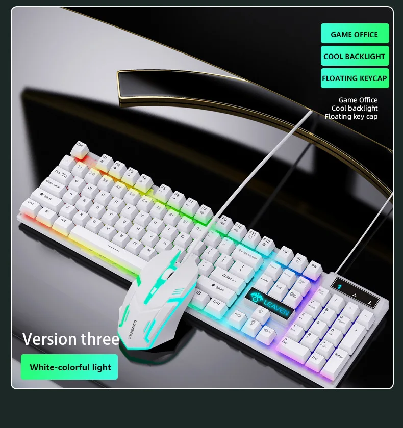 

Hotswap Keyboard Wired 104 Keys Membrane Keyboard Many Kinds of Colorful Lighting Gaming and Office for Windows and IOS System